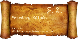 Petróczy Kálmán névjegykártya