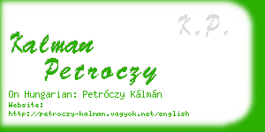 kalman petroczy business card