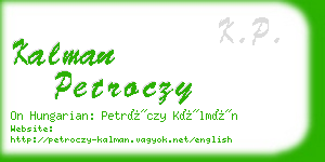kalman petroczy business card